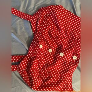 Red polkadot crop tank top